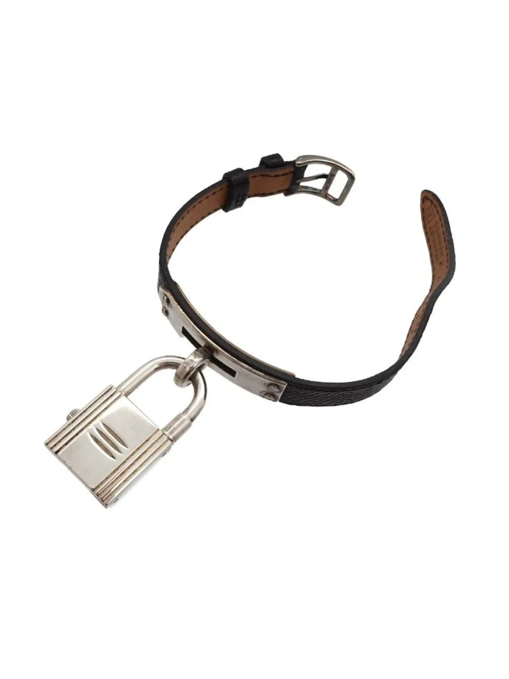 Hermes Kelly Watch Vintage Silver Black Quartz